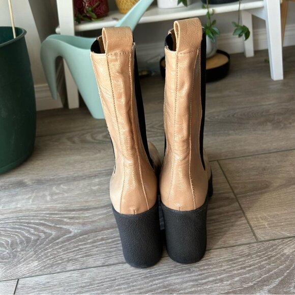 INTENTIONALLY BLANK  Bossy Leather Chunky Platform Chelsea Boots - Picture 8 of 16